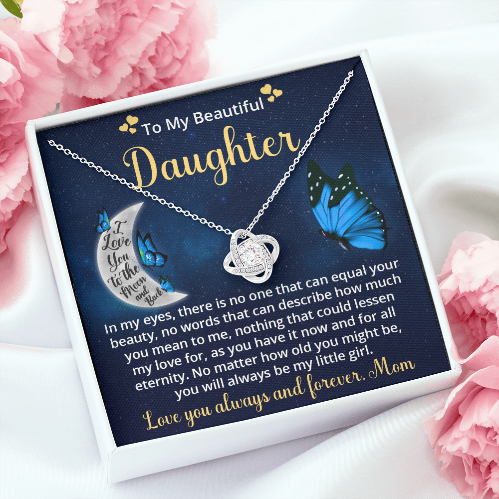 Mother to Daughter Gifts, Sterling Silver Daughter Necklace Moon from –  globrightjewelry