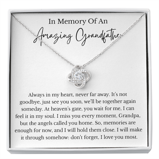 1 Love knot- Etsy/AmaLoss of grandfather memorial Gifts I used to be his angel now his mine Loss of grandfather gift Grief Gift Sympathy Granddad remembrance Necklace Pass Away 149a